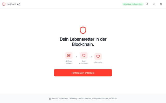 Verkleinerte Startseite von Rescue Flag