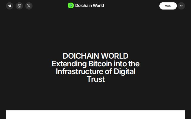 Verkleinerte Startseite von Doichain World