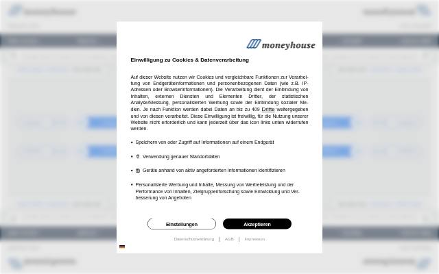Verkleinerte Startseite von moneyhouse-Profil DOI Labs AG
